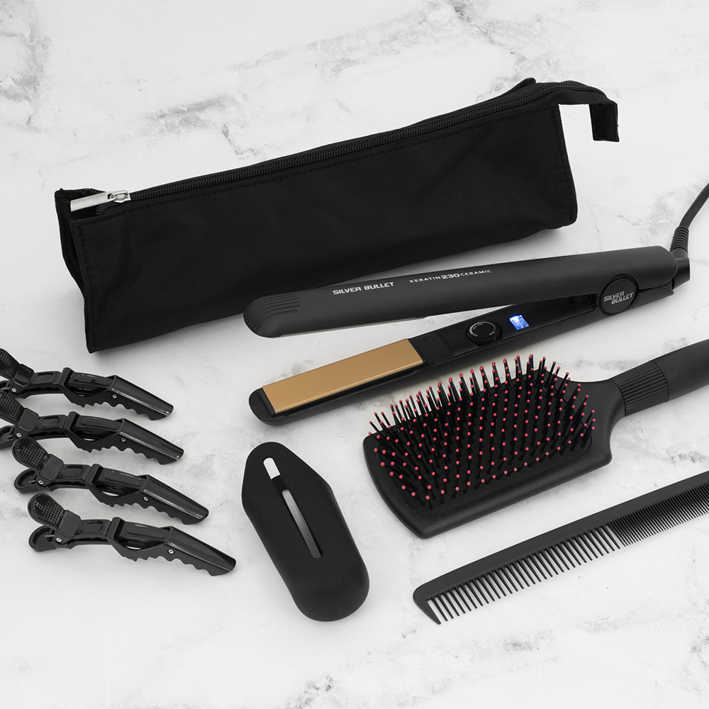 titanium hair brush straightener