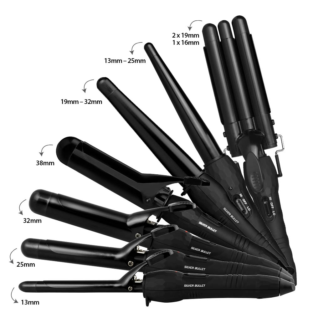 Silver Bullet City Chic Curling Irons sizes