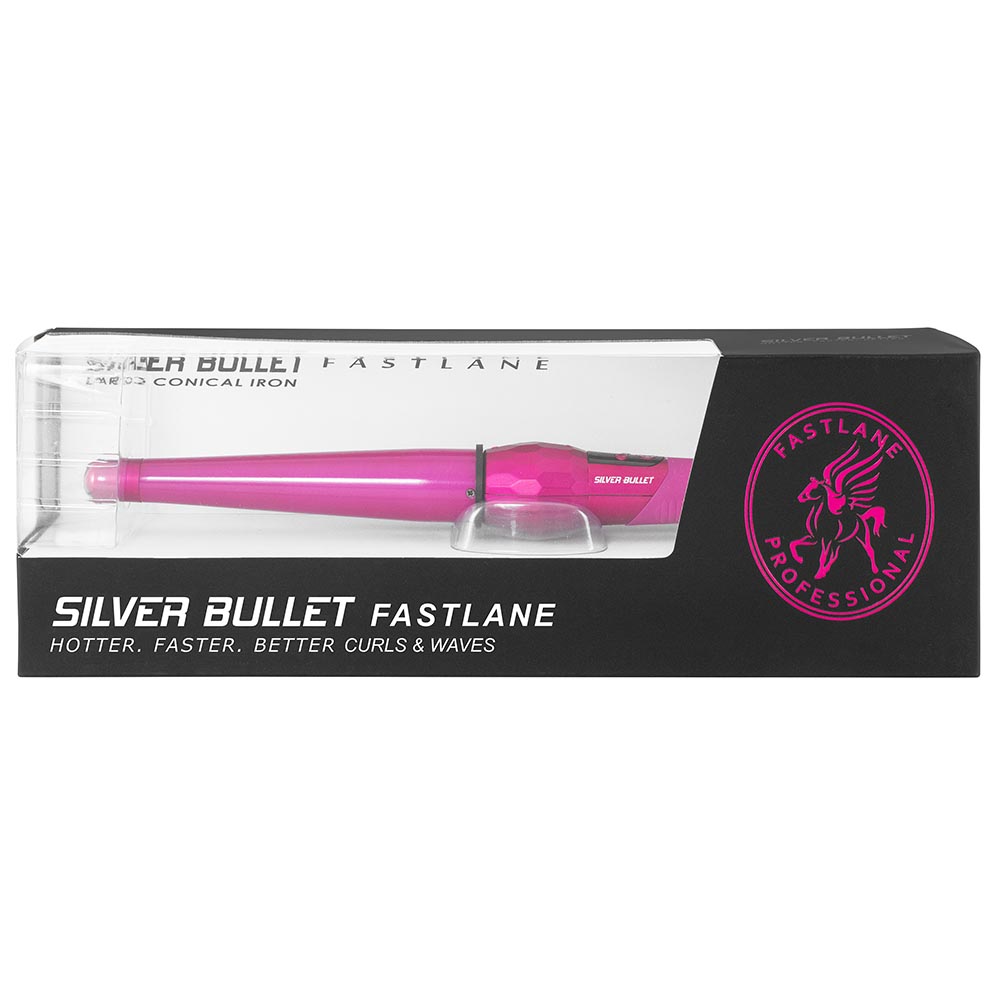 Silver Bullet Fastlane Ceramic Pink Large Conical Curling Iron
