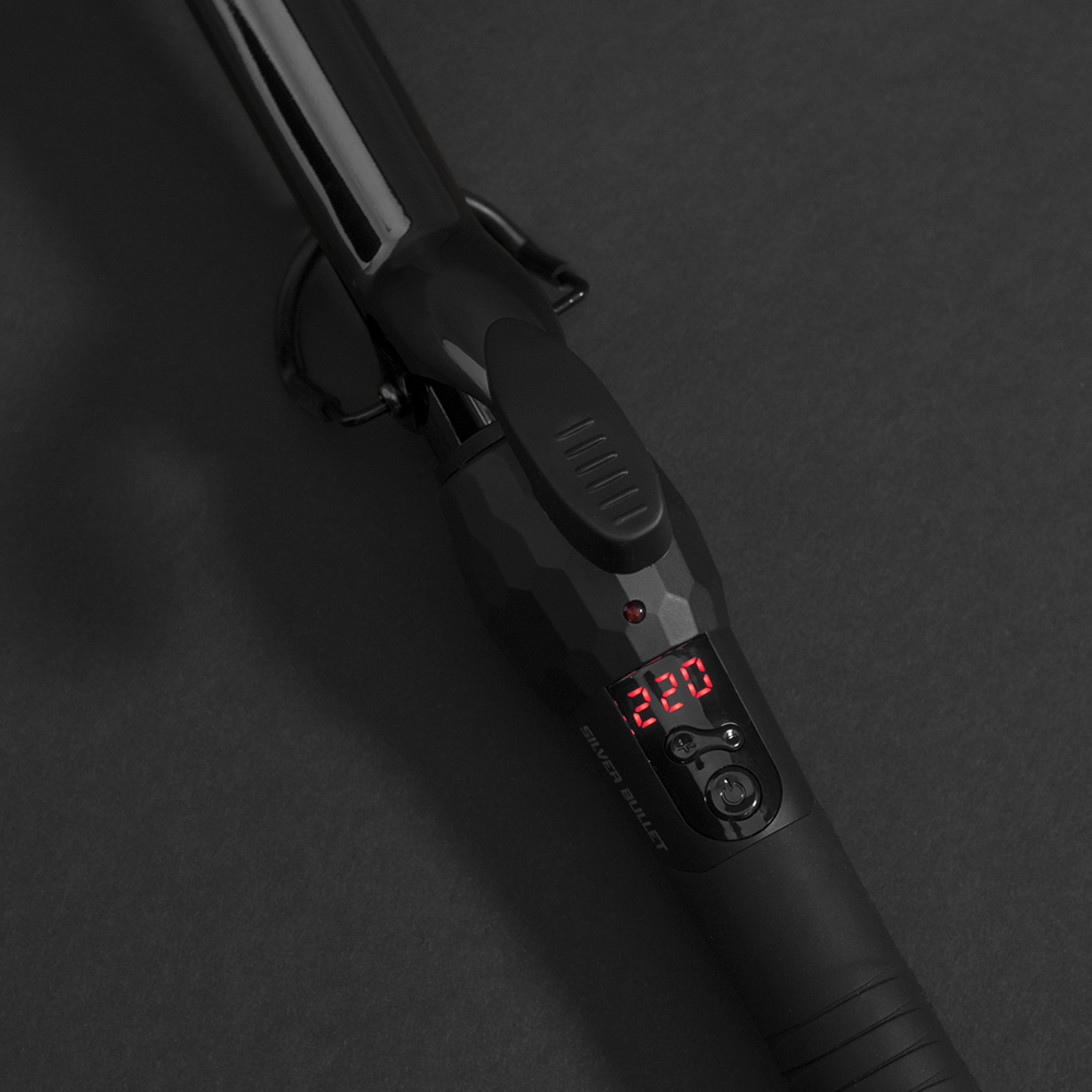 Silver Bullet Fastlane Titanium Black Titanium Curling Iron Digital Display