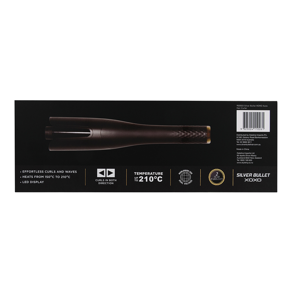 Silver Bullet XOXO Auto Hair Curler back packaging