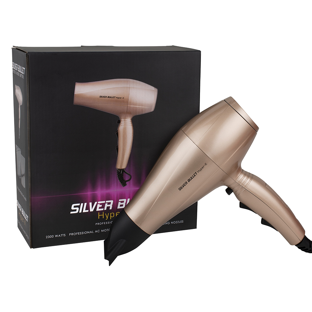 Silver Bullet Hyper X Hair Dryer with Concentrator Nozzle
