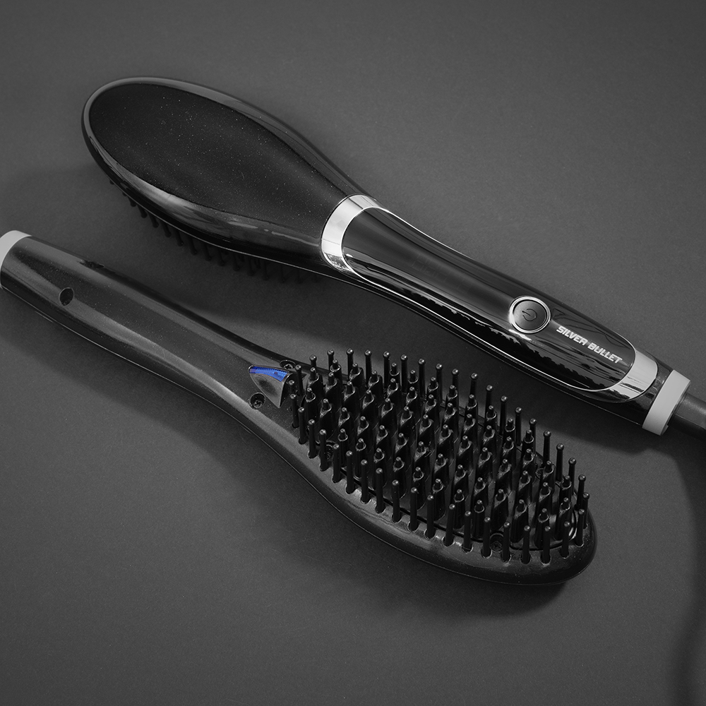 Silver bullet hybrid luxe shop ionic ceramic straightening brush