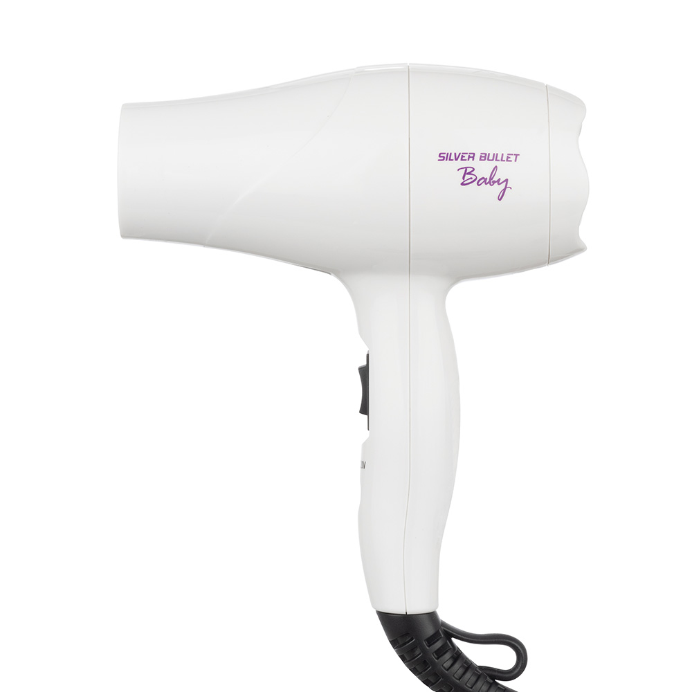 Silver Bullet Baby Travel Hair Dryer in white
