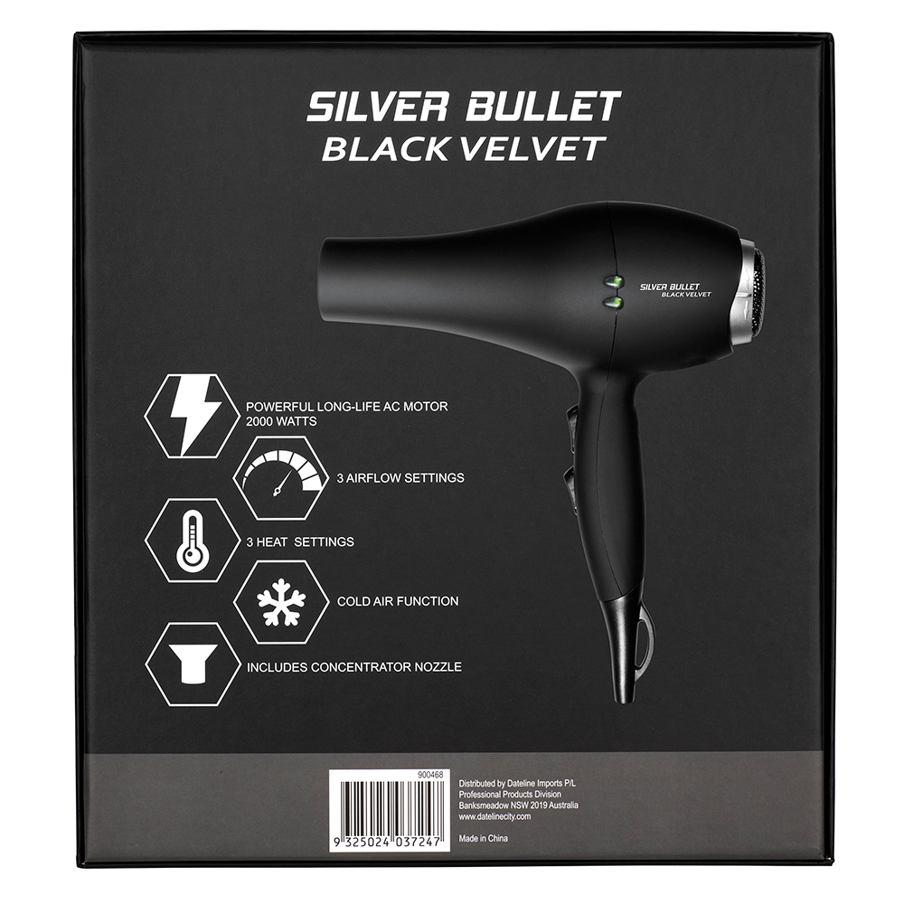 Silver Bullet Black Velvet Hair Dryer Official site