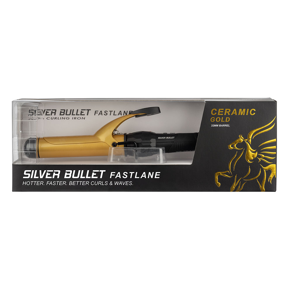Silver Bullet Fastlane Ceramic Gold Large Conical Curling Iron