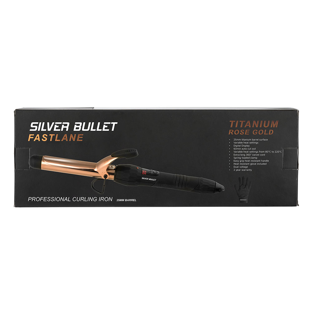 Silver Bullet Fastlane Titanium Rose Gold Curling Iron Features