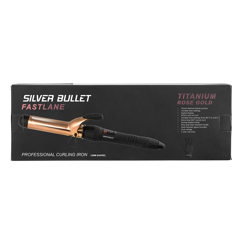 Silver Bullet Fastlane Titanium Rose Gold Curling Iron detail