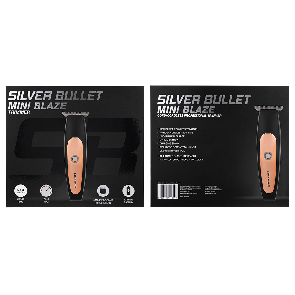 Silver Bullet Mini Blaze Hair Trimmer packaging