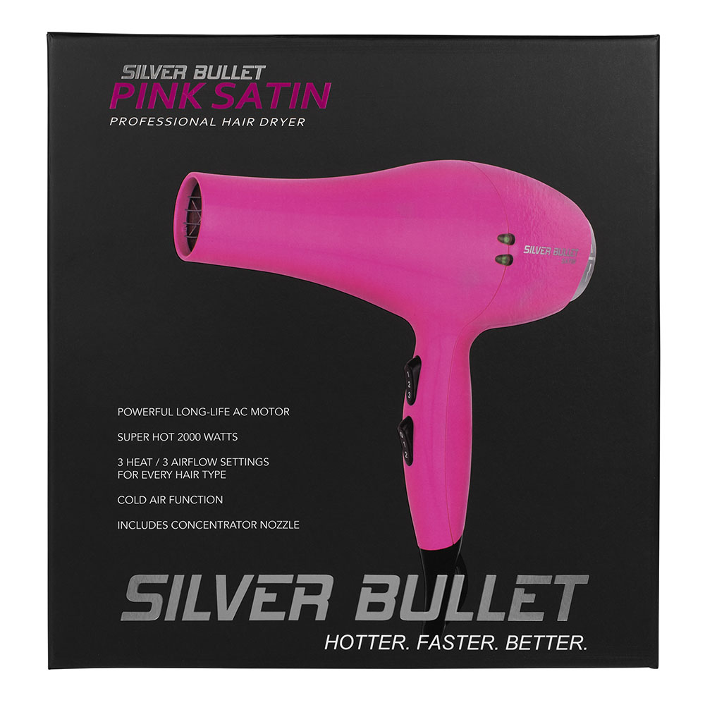 Silver Bullet Satin Hair Dryer packaging