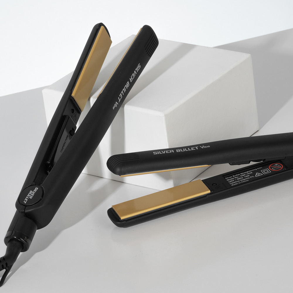 Silver Bullet Vibe Hair Straightener stylised