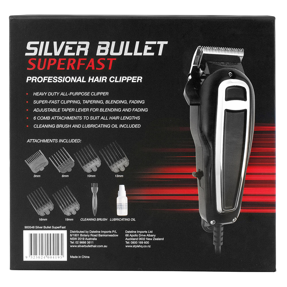 Silver Bullet SuperFast Hair Clipper packaging detail