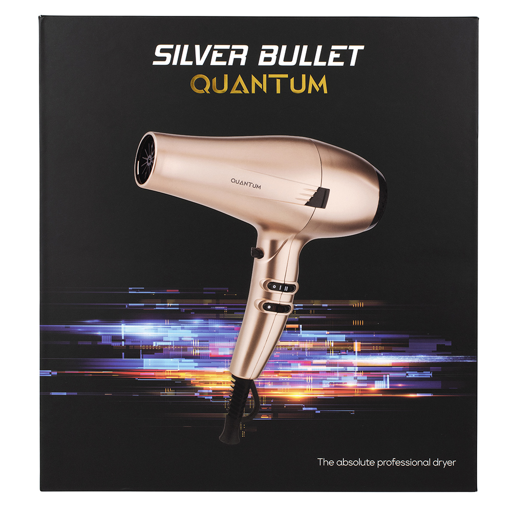 Silver Bullet Quantum Hair Dryer Gold packaging