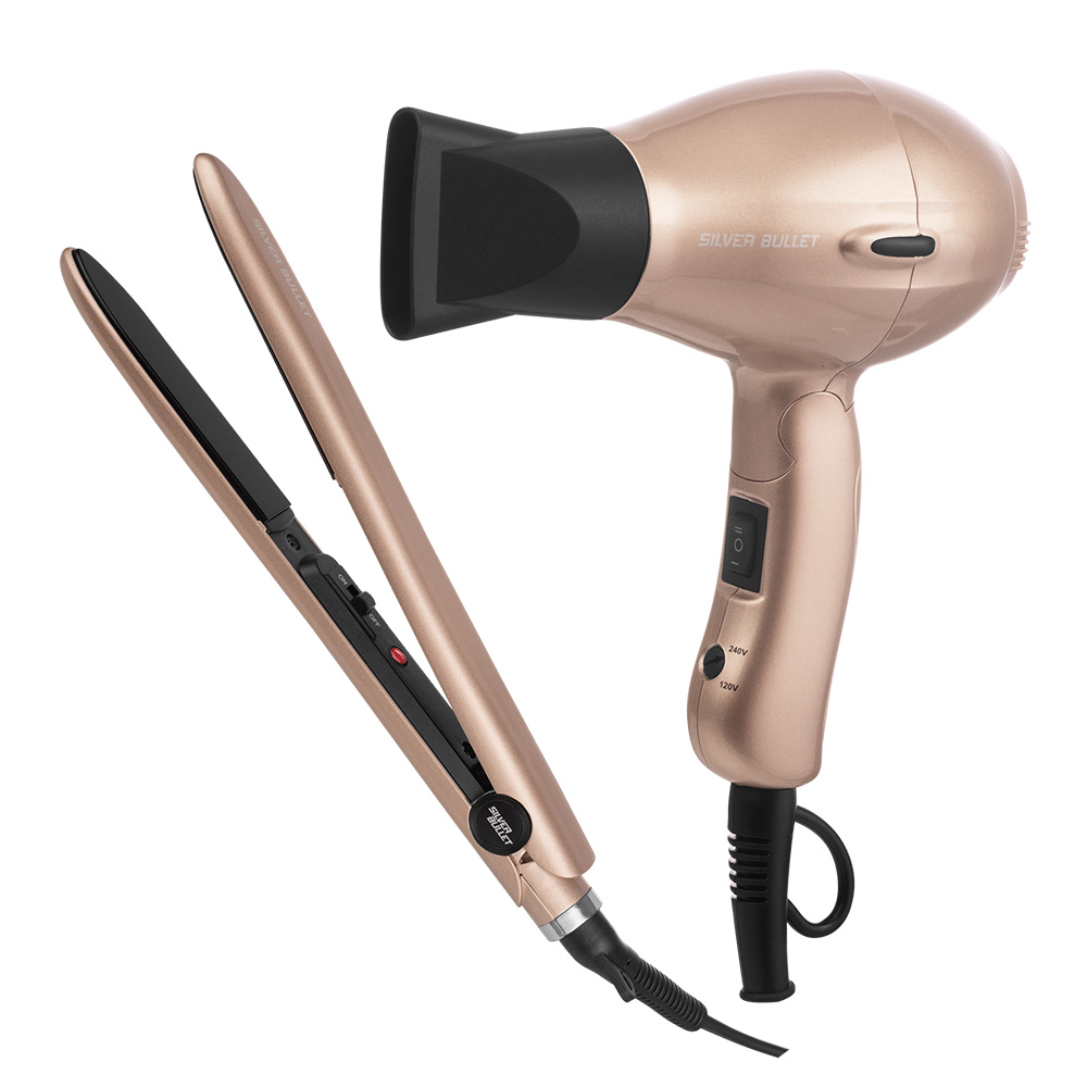 Silver Bullet Styleaway Hair Dryer and Straightener Travel Set silverbullethair