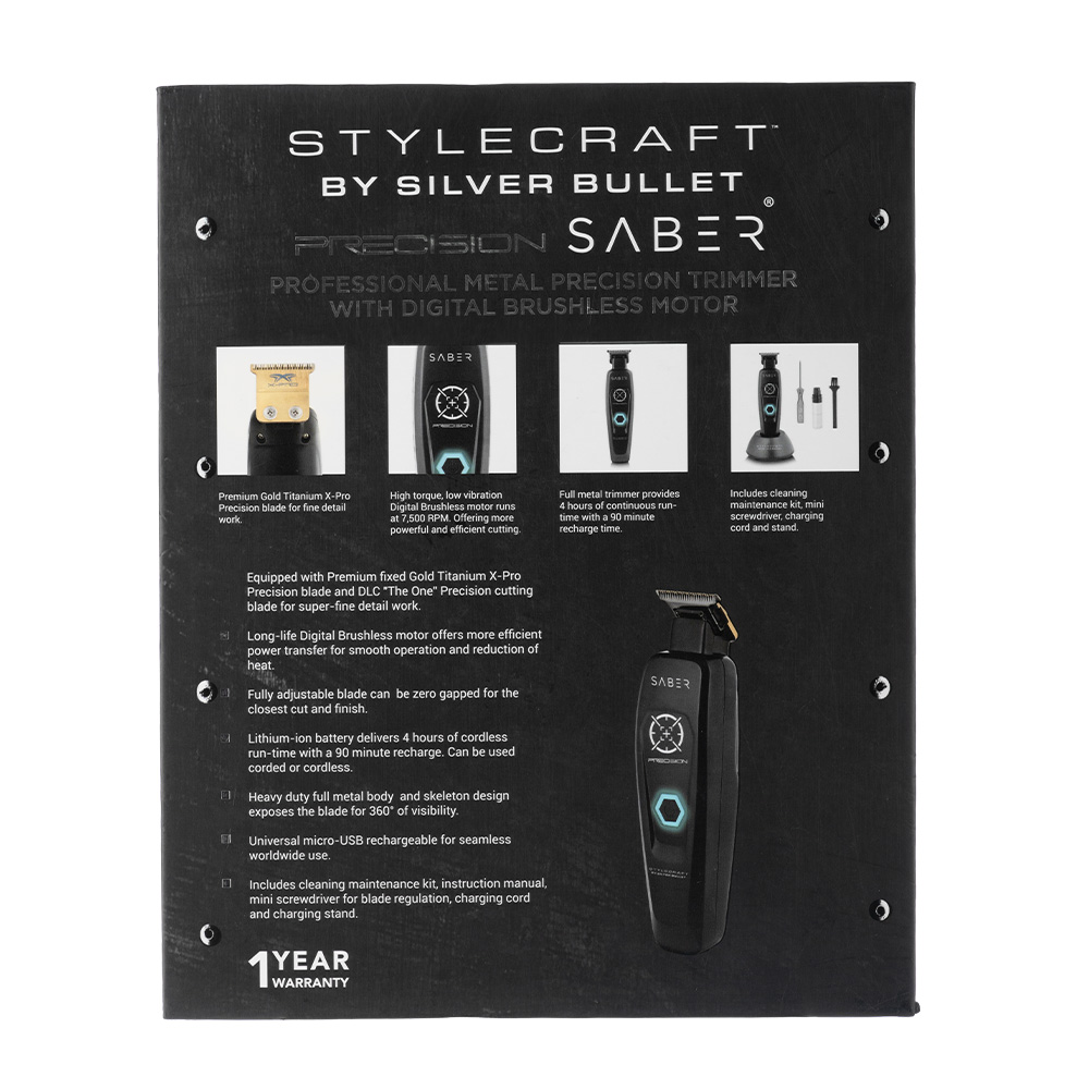 StyleCraft by Silver Bullet Saber Hair Trimmer Black_6