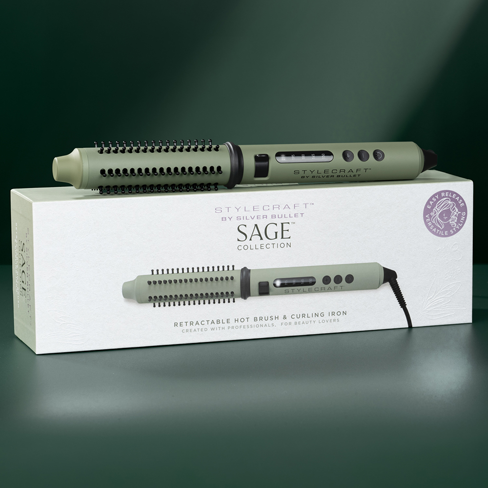 Silver Bullet Sage Retractable Hot Brush and Curling Iron_2