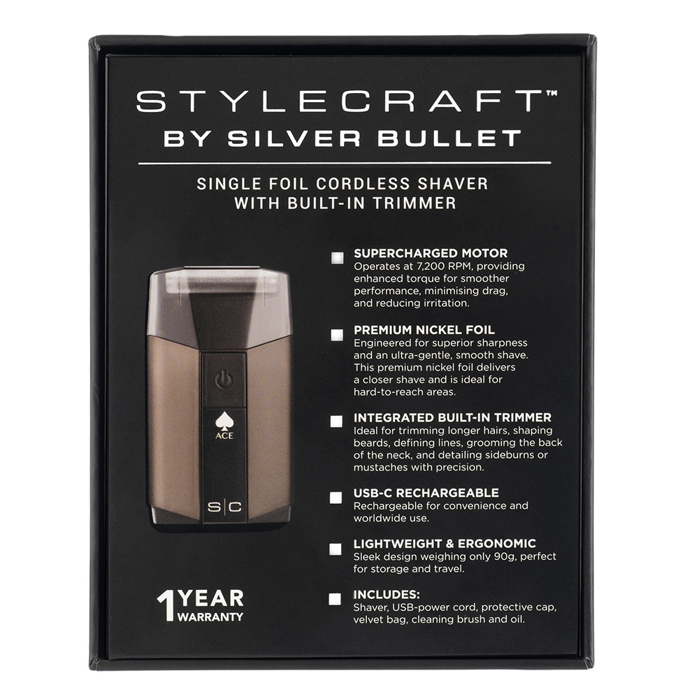 StyleCraft by Silver Bullet Ace Single Foil Shaver with Trimmer 5